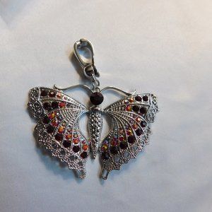 RMN Rhinestone Butterfly Art Deco Statement Pendant
